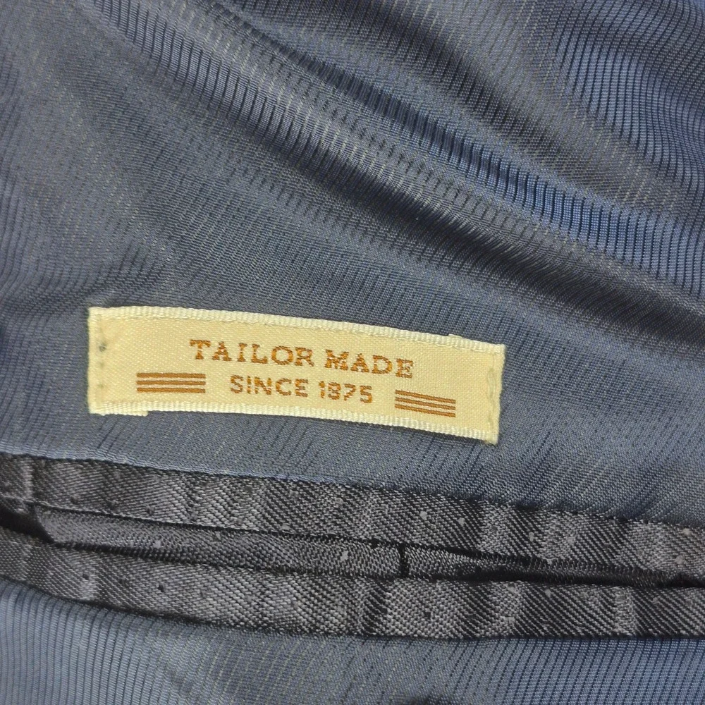 Scotch & Soda Blazer Mens Medium Linen Cotton Navy Blue Two Button Sport Coat